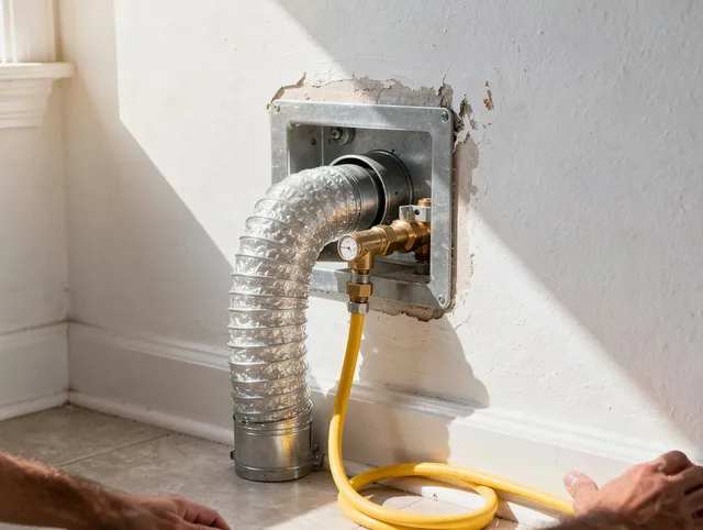 Shaker Heights Dryer Vent Cleaning certified technician performing specialized gas dryer vent cleaning in Shaker Heights